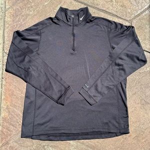 Vintage VTG 90s Nike Fit Black Quarter Zip CrewNeck Swoosh Logo Size Large USA